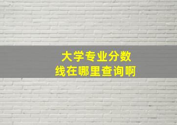 大学专业分数线在哪里查询啊