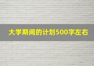 大学期间的计划500字左右