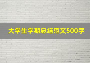 大学生学期总结范文500字