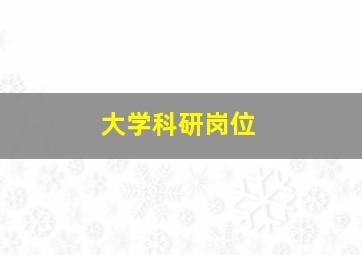 大学科研岗位