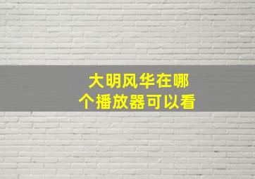 大明风华在哪个播放器可以看