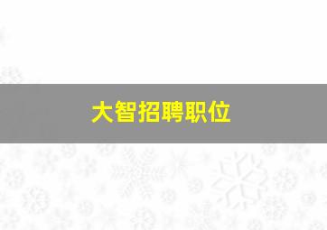 大智招聘职位