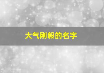 大气刚毅的名字