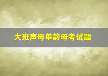 大班声母单韵母考试题