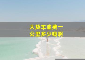 大货车油费一公里多少钱啊