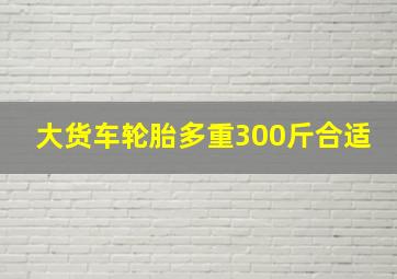 大货车轮胎多重300斤合适