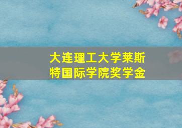 大连理工大学莱斯特国际学院奖学金