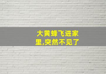 大黄蜂飞进家里,突然不见了