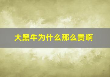 大黑牛为什么那么贵啊