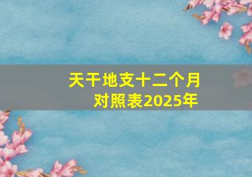 天干地支十二个月对照表2025年