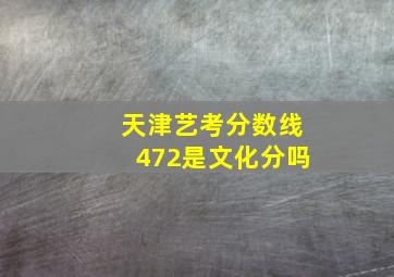 天津艺考分数线472是文化分吗