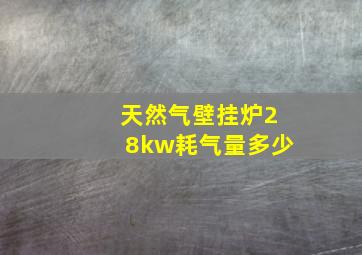 天然气壁挂炉28kw耗气量多少