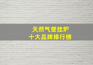 天然气壁挂炉十大品牌排行榜