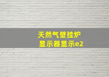 天然气壁挂炉显示器显示e2