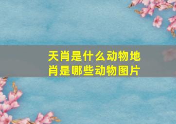 天肖是什么动物地肖是哪些动物图片