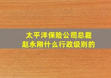 太平洋保险公司总裁赵永刚什么行政级别的