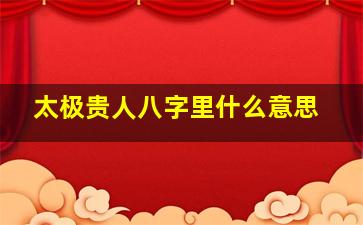 太极贵人八字里什么意思