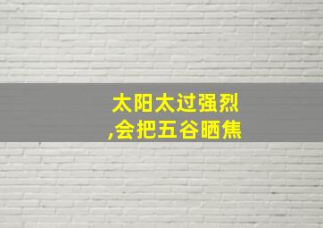 太阳太过强烈,会把五谷晒焦