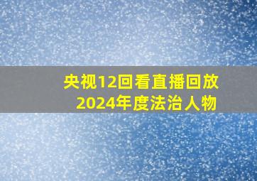 央视12回看直播回放2024年度法治人物