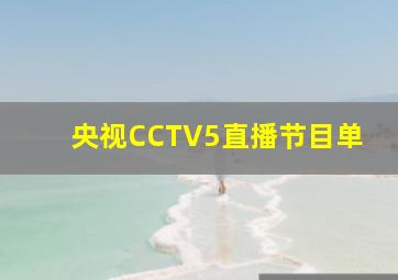 央视CCTV5直播节目单