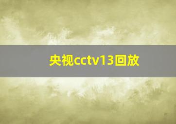 央视cctv13回放