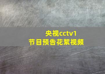 央视cctv1节目预告花絮视频