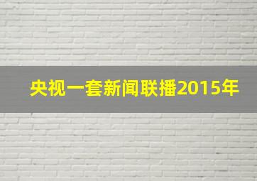 央视一套新闻联播2015年