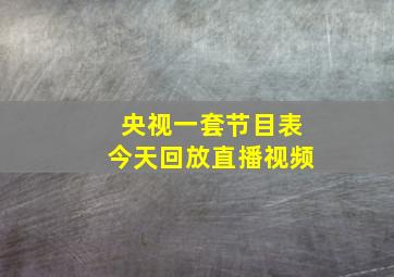 央视一套节目表今天回放直播视频