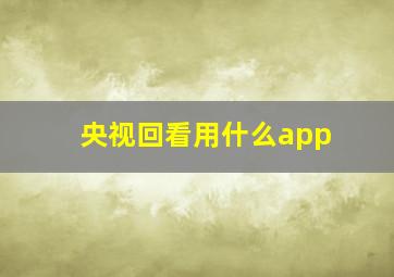 央视回看用什么app