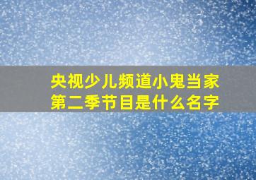 央视少儿频道小鬼当家第二季节目是什么名字