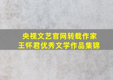 央视文艺官网转载作家王怀君优秀文学作品集锦