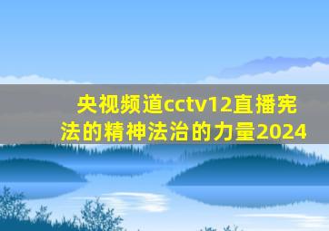 央视频道cctv12直播宪法的精神法治的力量2024