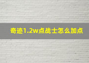 奇迹1.2w点战士怎么加点