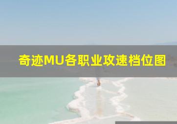 奇迹MU各职业攻速档位图