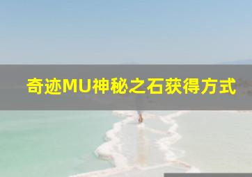 奇迹MU神秘之石获得方式