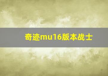 奇迹mu16版本战士