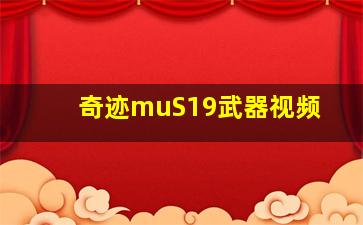 奇迹muS19武器视频