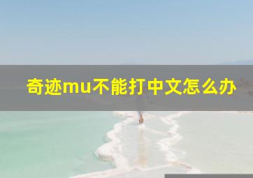 奇迹mu不能打中文怎么办