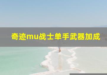 奇迹mu战士单手武器加成