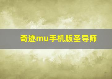 奇迹mu手机版圣导师