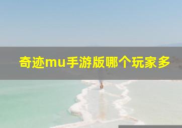 奇迹mu手游版哪个玩家多