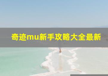 奇迹mu新手攻略大全最新