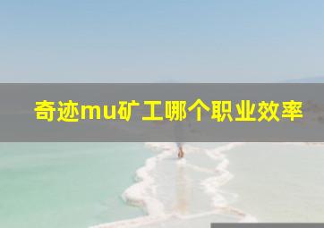 奇迹mu矿工哪个职业效率