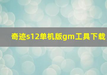 奇迹s12单机版gm工具下载