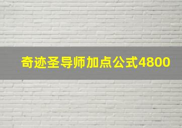 奇迹圣导师加点公式4800