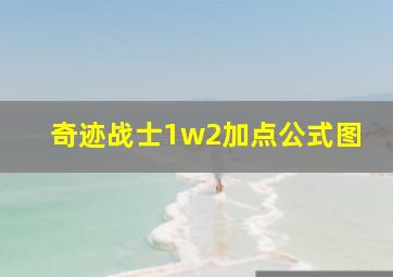 奇迹战士1w2加点公式图