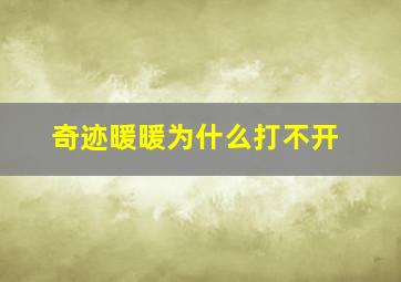 奇迹暖暖为什么打不开