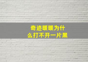 奇迹暖暖为什么打不开一片黑