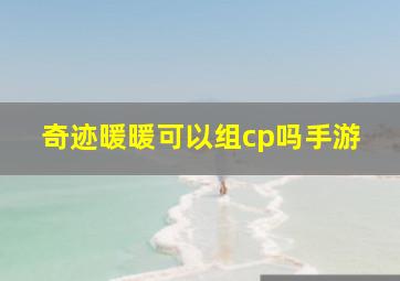 奇迹暖暖可以组cp吗手游