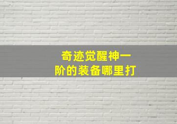 奇迹觉醒神一阶的装备哪里打